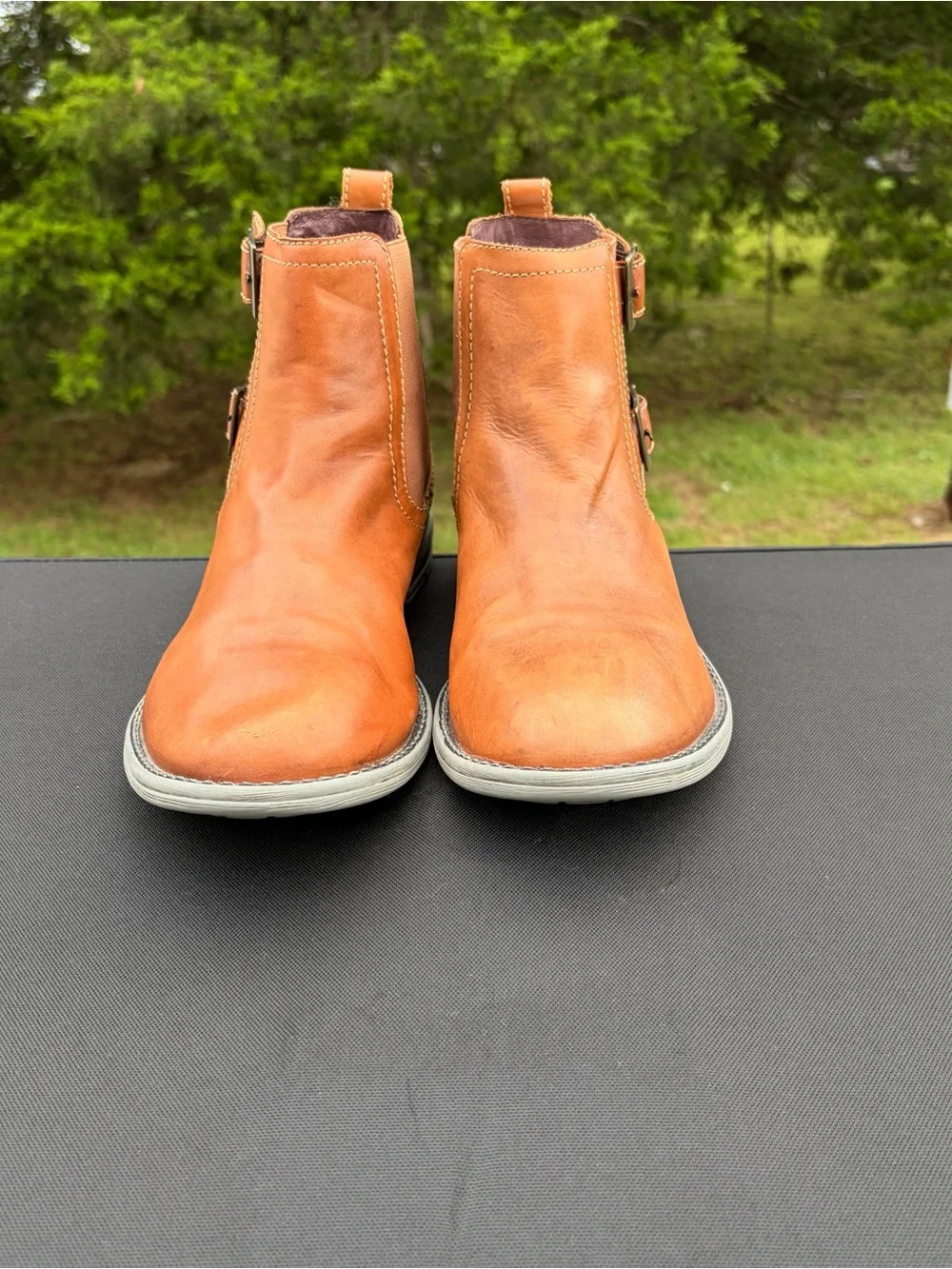 ROAN by BED/STU Cyan Leather Chelsea Strap Boots Sz 11.5